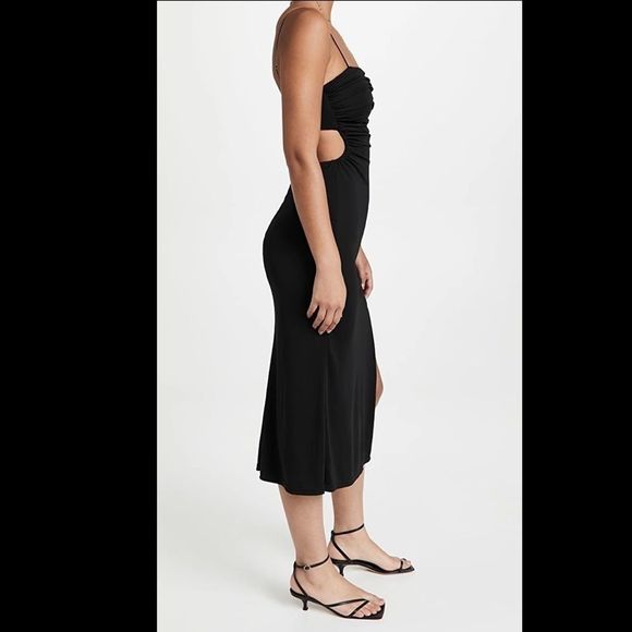 Elegant Black Spaghetti Strap Dress - Picture 3 of 10